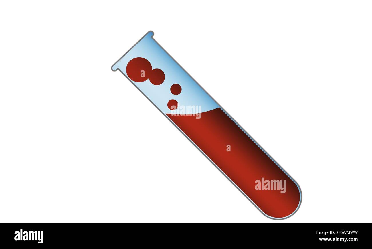 An illustration of a blood test tube isolated on a white background