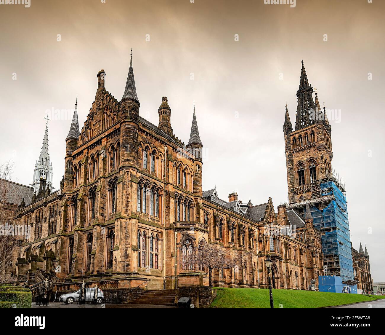 GLASGOW, SCOTLAND - APRIL 03, 2016: Several  locations within the university were used as a filming location for the popular TV show, Outlander. Stock Photo