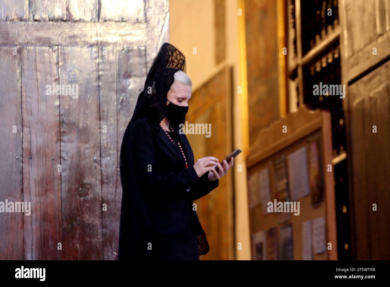 Spain. 26th Mar, 2021. Holy Week in Adeje begins with the Mass of the Virgin of Dolores where