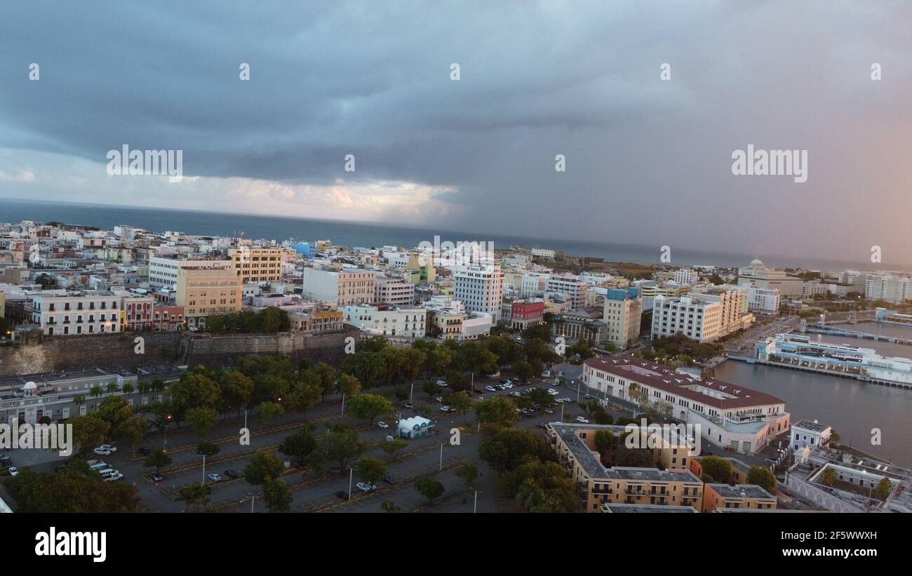 San Juan Puerto Rico viewed from the sky Stock Photo - Alamy
