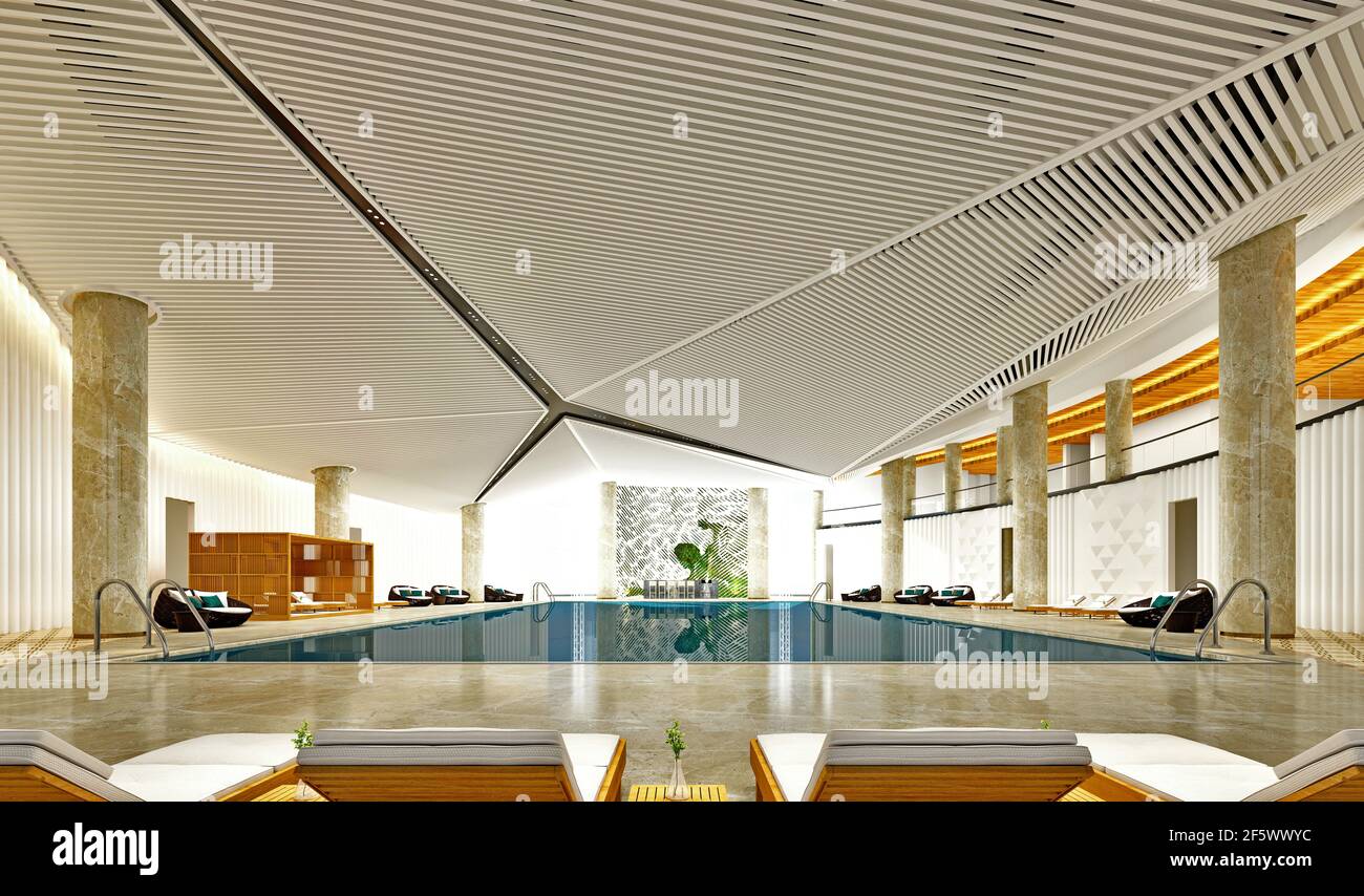 3d render of swimming pool Stock Photo