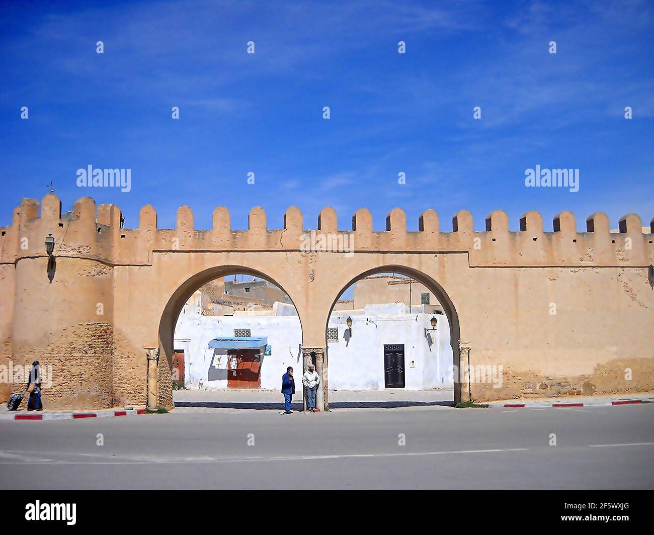 Al-Qayrawan is today's city of Tunisia which, in the Islamic caliphal period, was the capital of the governorate of Ifrīqiya. Kairouan is a holy city Stock Photo