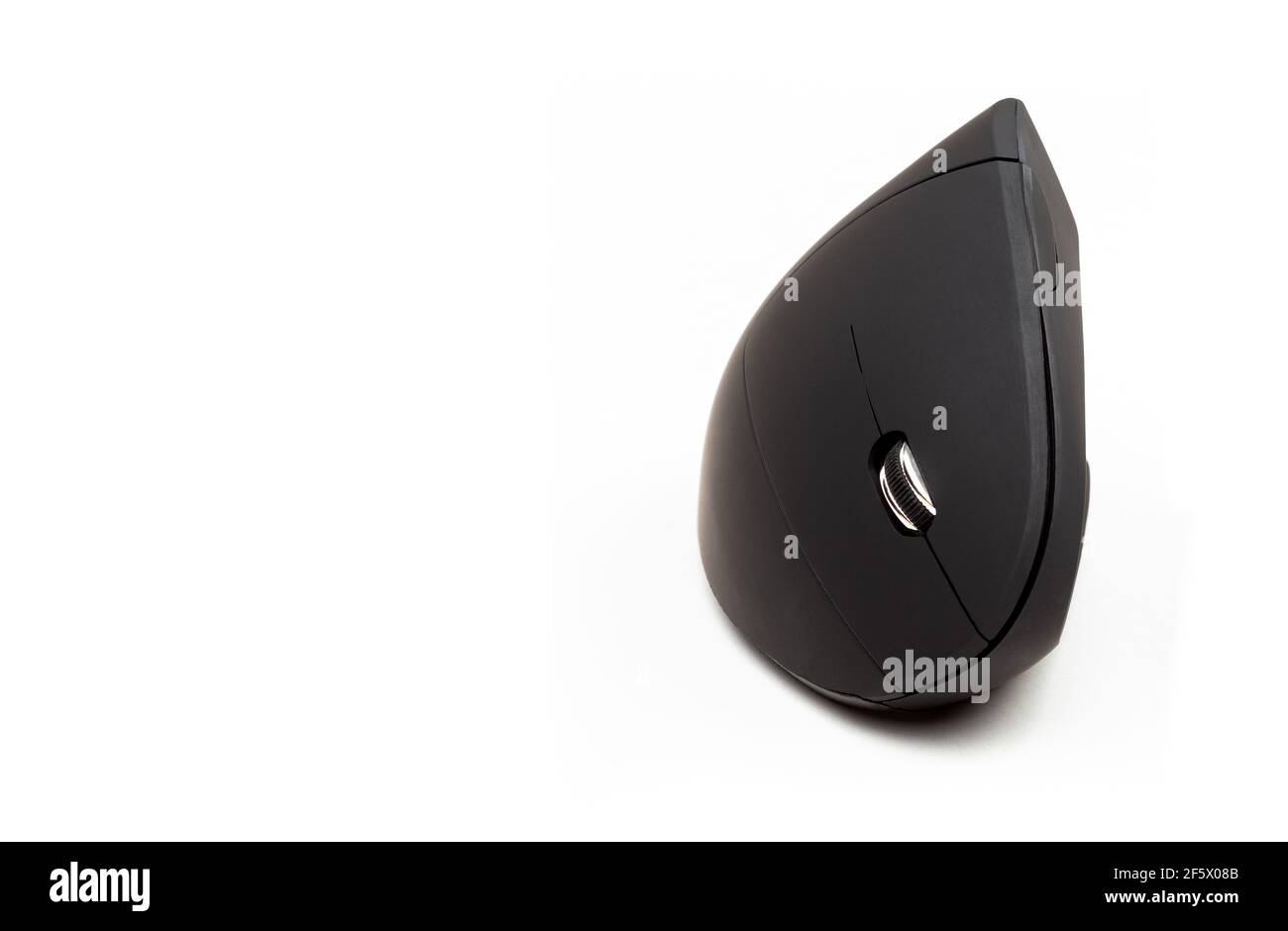 Simple Ergonomic wireless computer mouse, vertical fin design desktop pc mouse object isolated