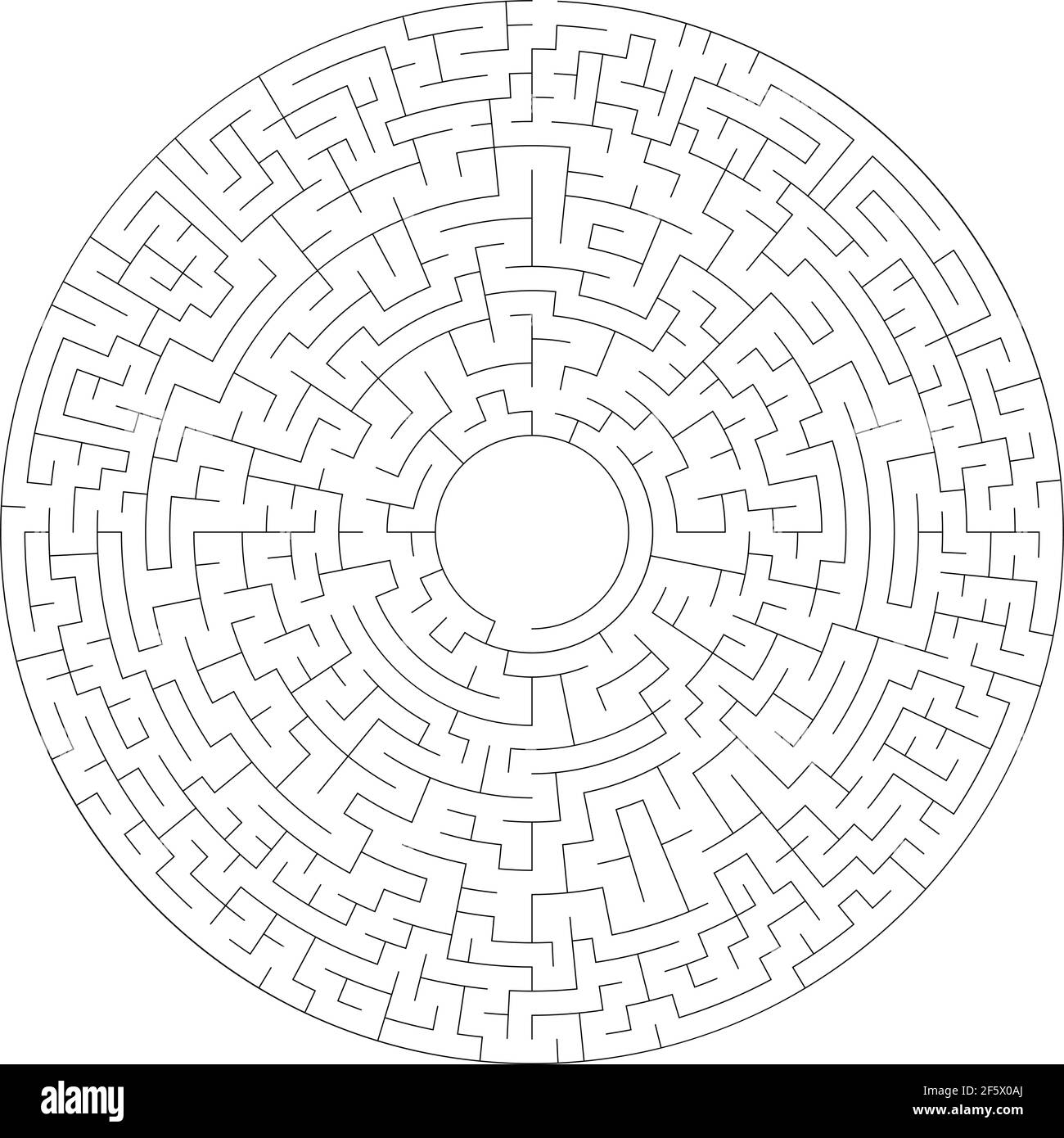 Circular maze, labyrinth puzzle game. Riddle, brain-teaser game concept ...