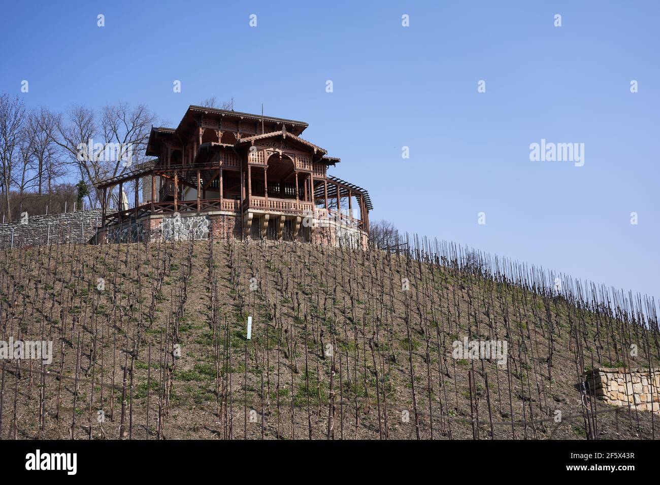 Prague, Czech Republic - March 26, 2021 - Park Grebovka - the charming wine  bar Altán Grébovka in the middle of extensive vineyards Stock Photo - Alamy