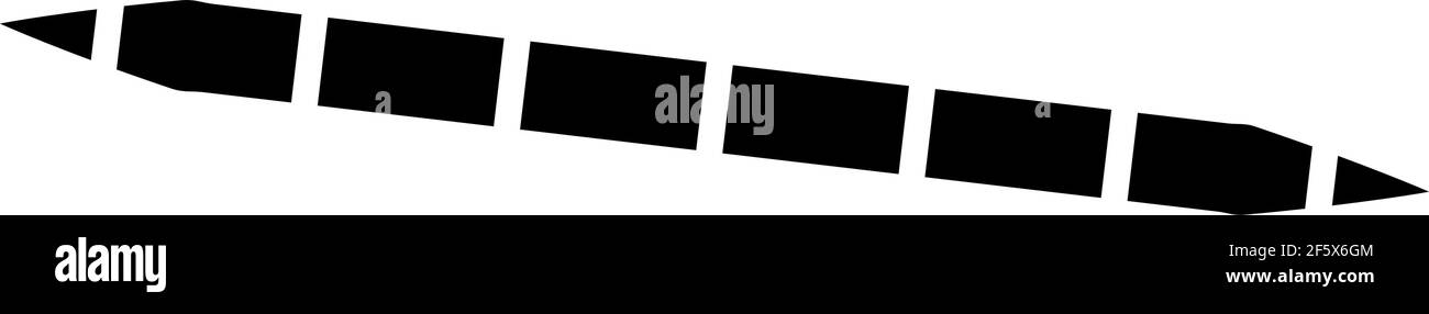 Horizontal dashed, segmented lines design shape element — Stock vector ...