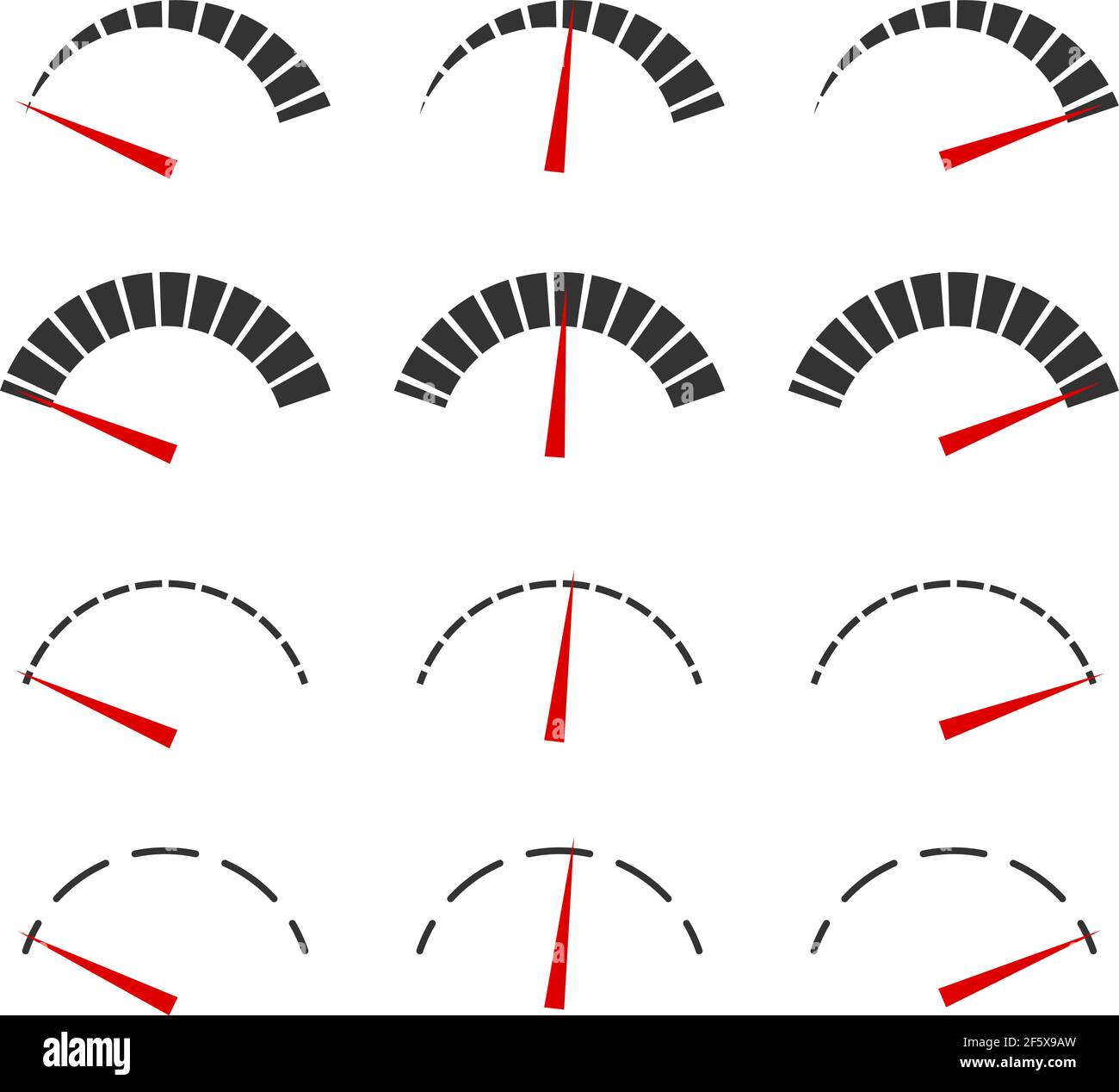 Dial, meter gauge vector illustration. Measurement, level, performance concept — Stock vector