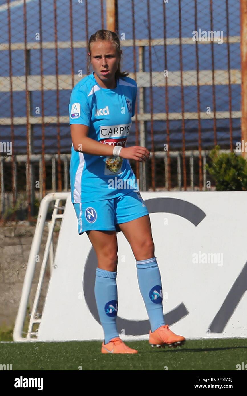 Napoli's German midfielder Vivien Beil looks during the Serie A women's  football match between Napoli and Empoli at the Stadio Caduti di Brema,  Napoli - Empoli Drawing 3-3 Stock Photo - Alamy