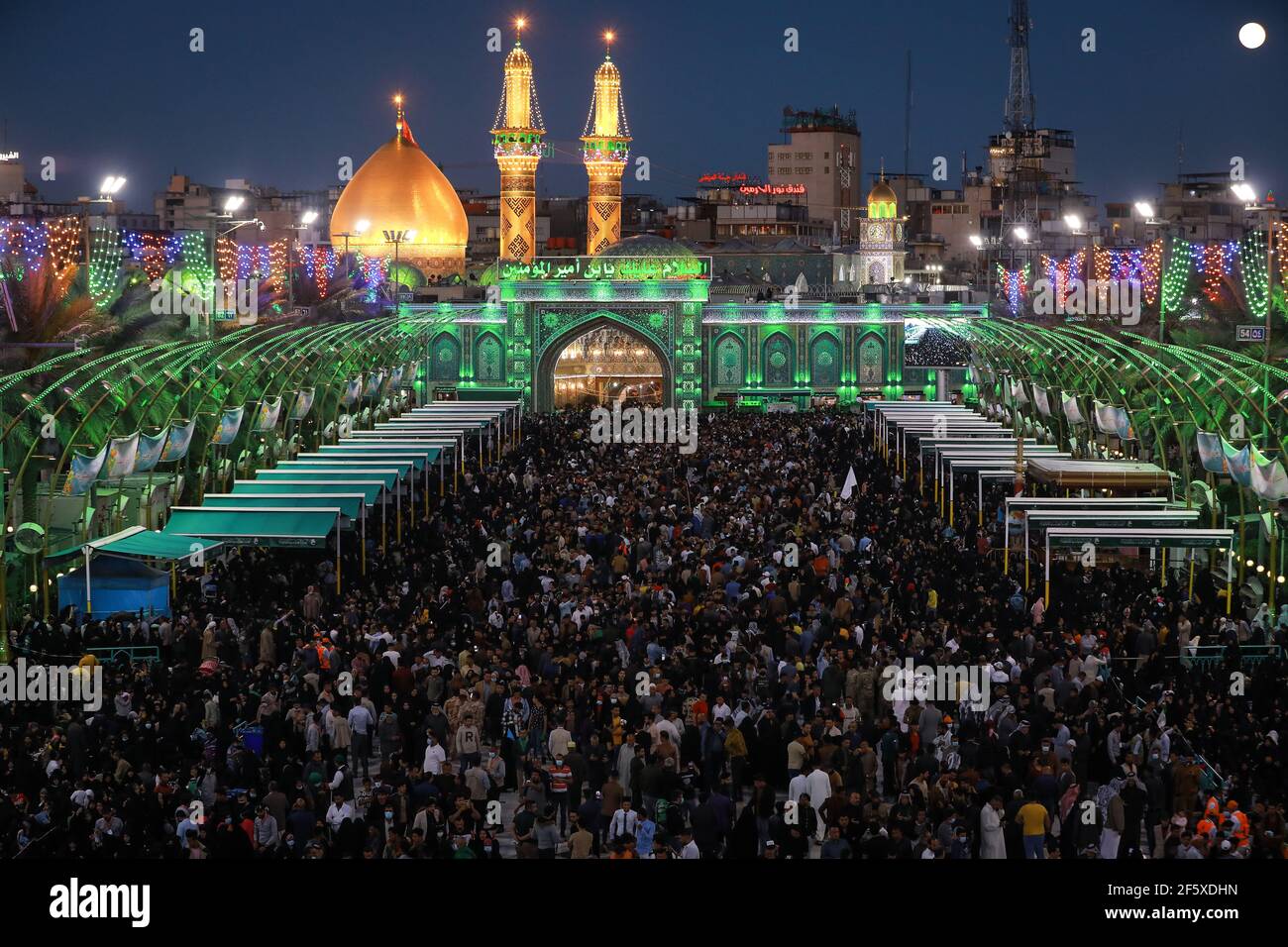 Karbala, Iraq. 28th Mar, 2021. Muslims visit Imam Husayn Shrine ...