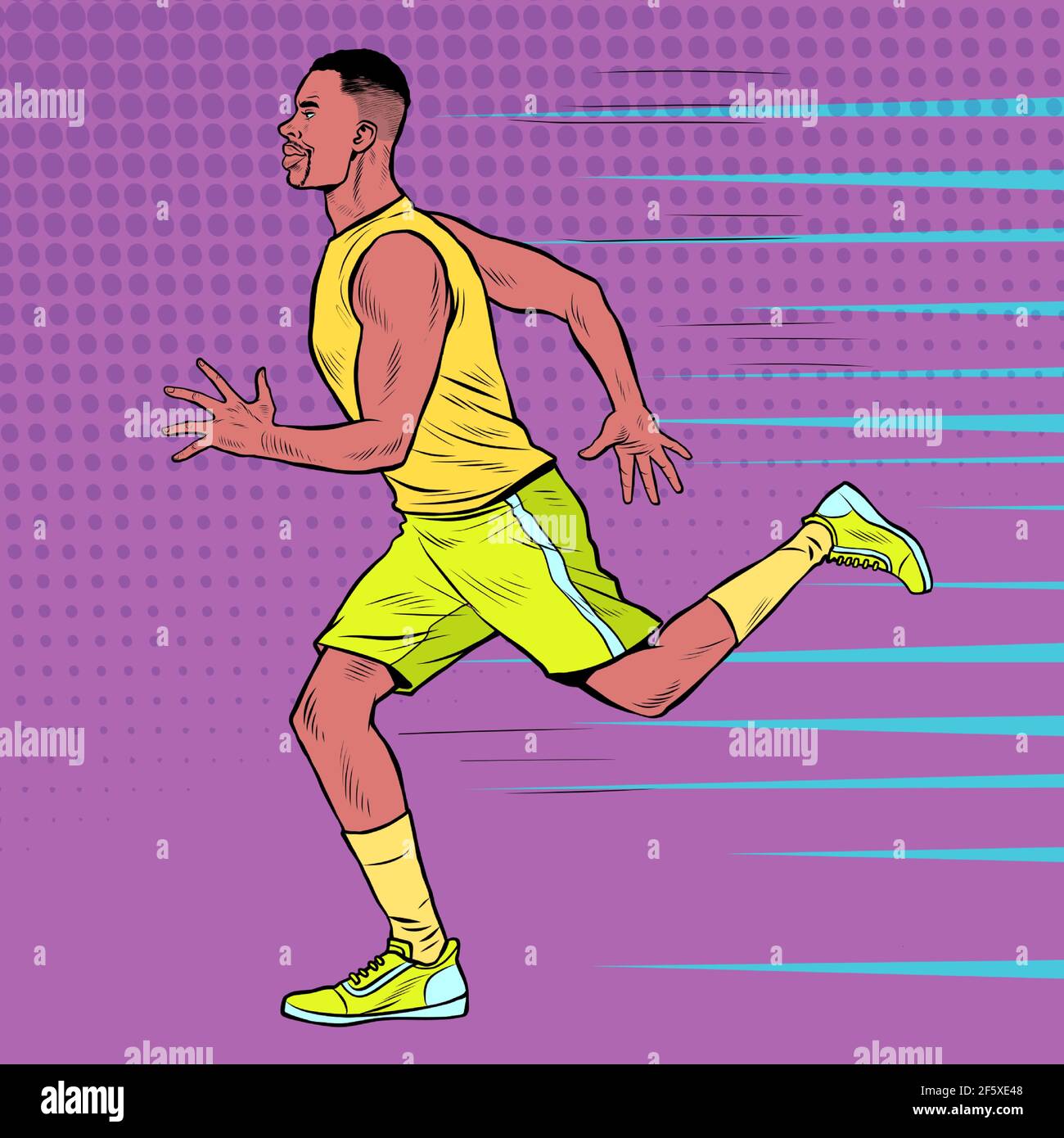 Black male athlete runner. An African does sports Stock Vector