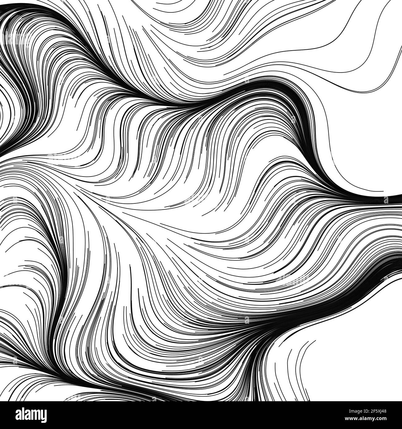 Random Curvy Line Vector Abstract render of random wavy, curvy, writhe lines design element ...