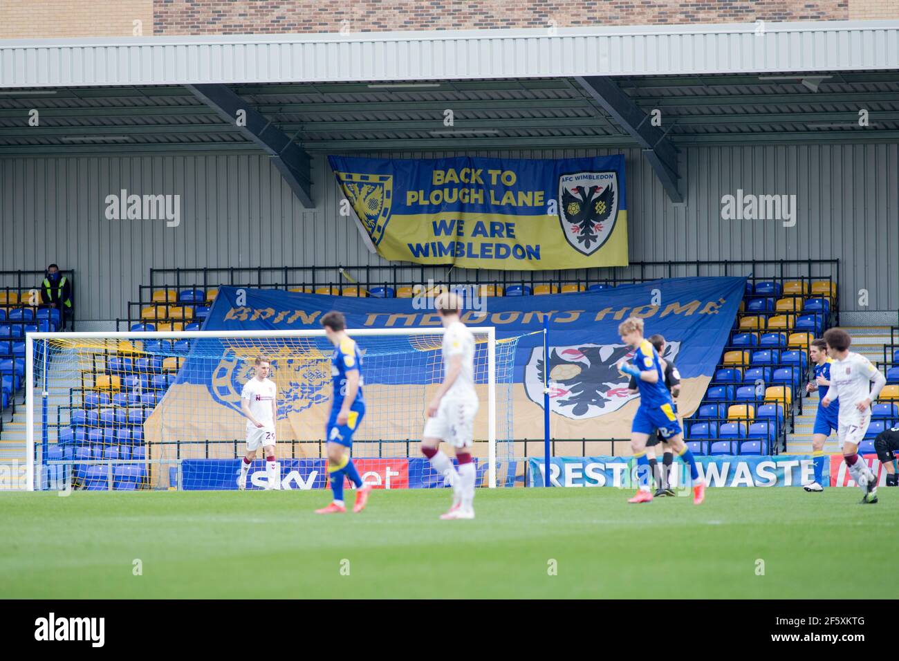 LONDON, UK. MARCH 27TH Plough Lane pictured during the Sky Bet League 1 match between AFC Wimbledon and Northampton Town at the Plough Lane, Wimbledon on Saturday 27th March 2021. (Credit: Federico Maranesi | MI News) Credit: MI News & Sport /Alamy Live News Stock Photo