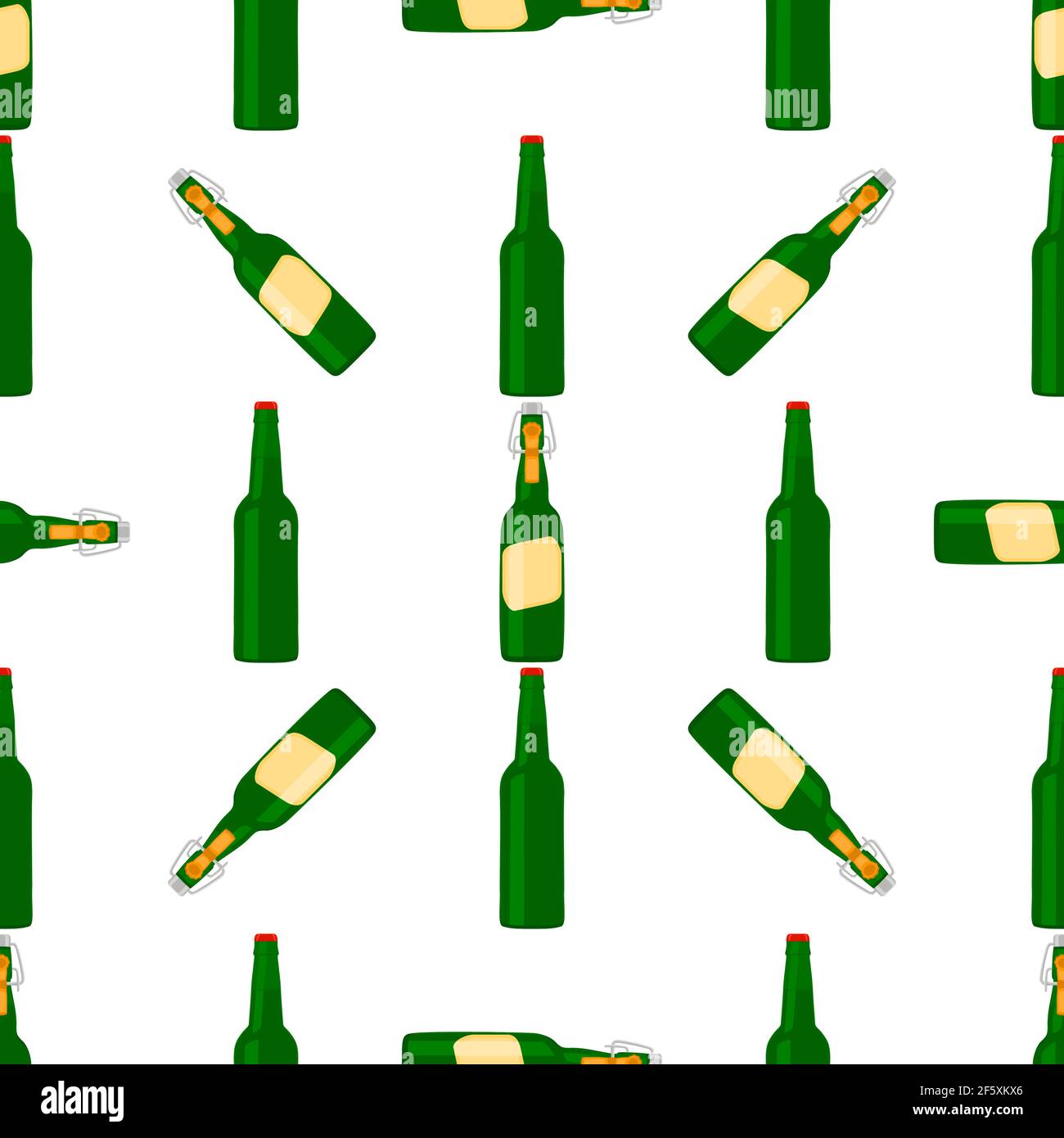 Illustration on theme seamless beer glass bottles with lid for brewery ...