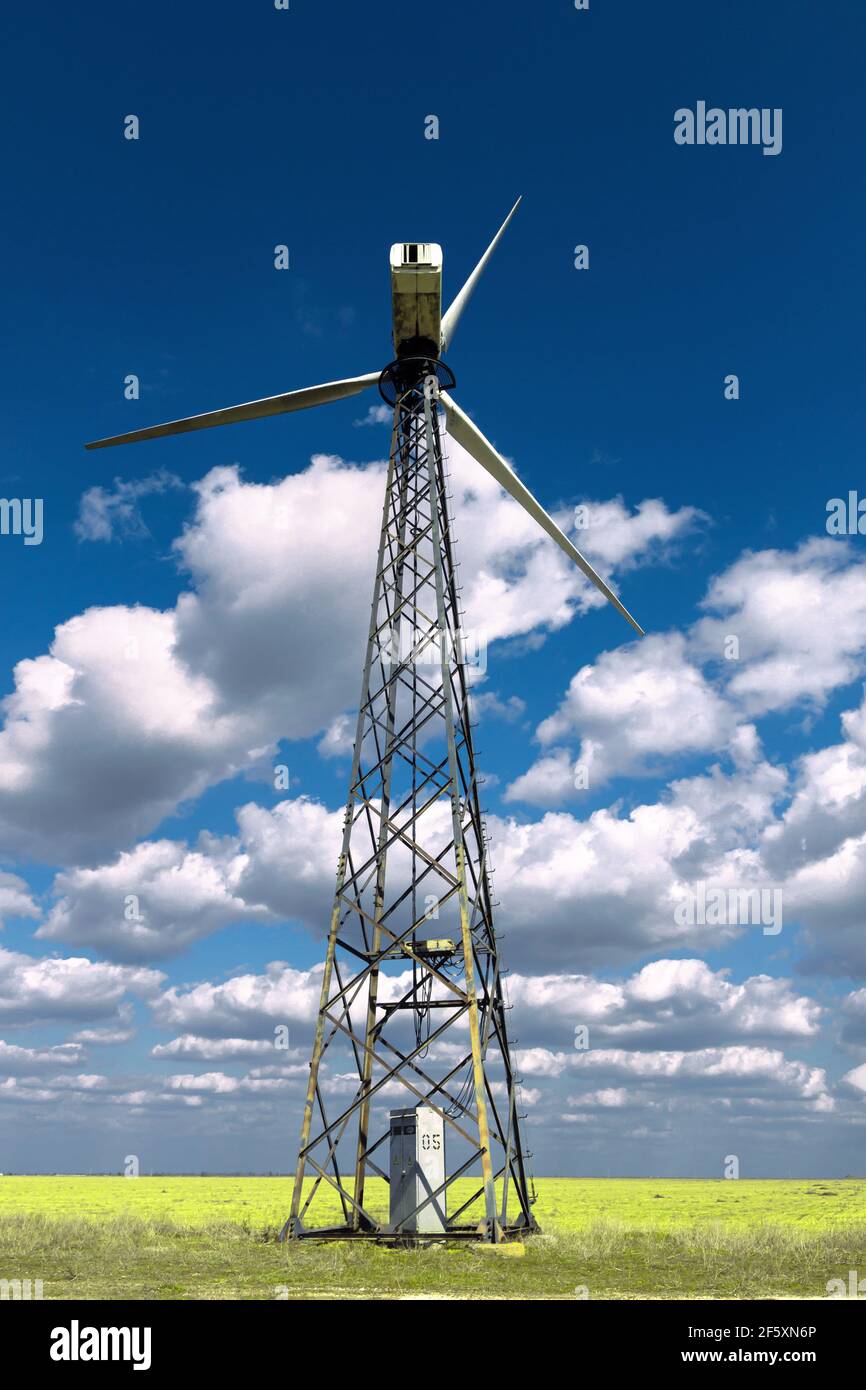 Wind turbine for concept design. Renewable, green energy. Stock Photo