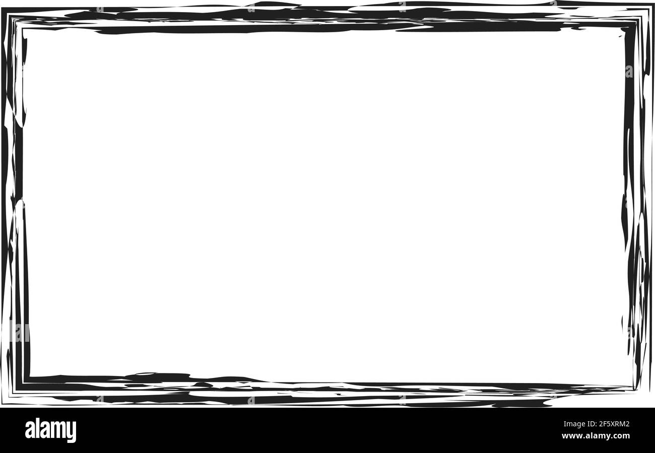 Grungy rectangular frame, border, plaque outline — Stock illustration ...
