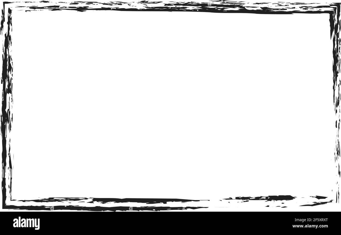 Grungy rectangular frame, border, plaque outline — Stock illustration ...