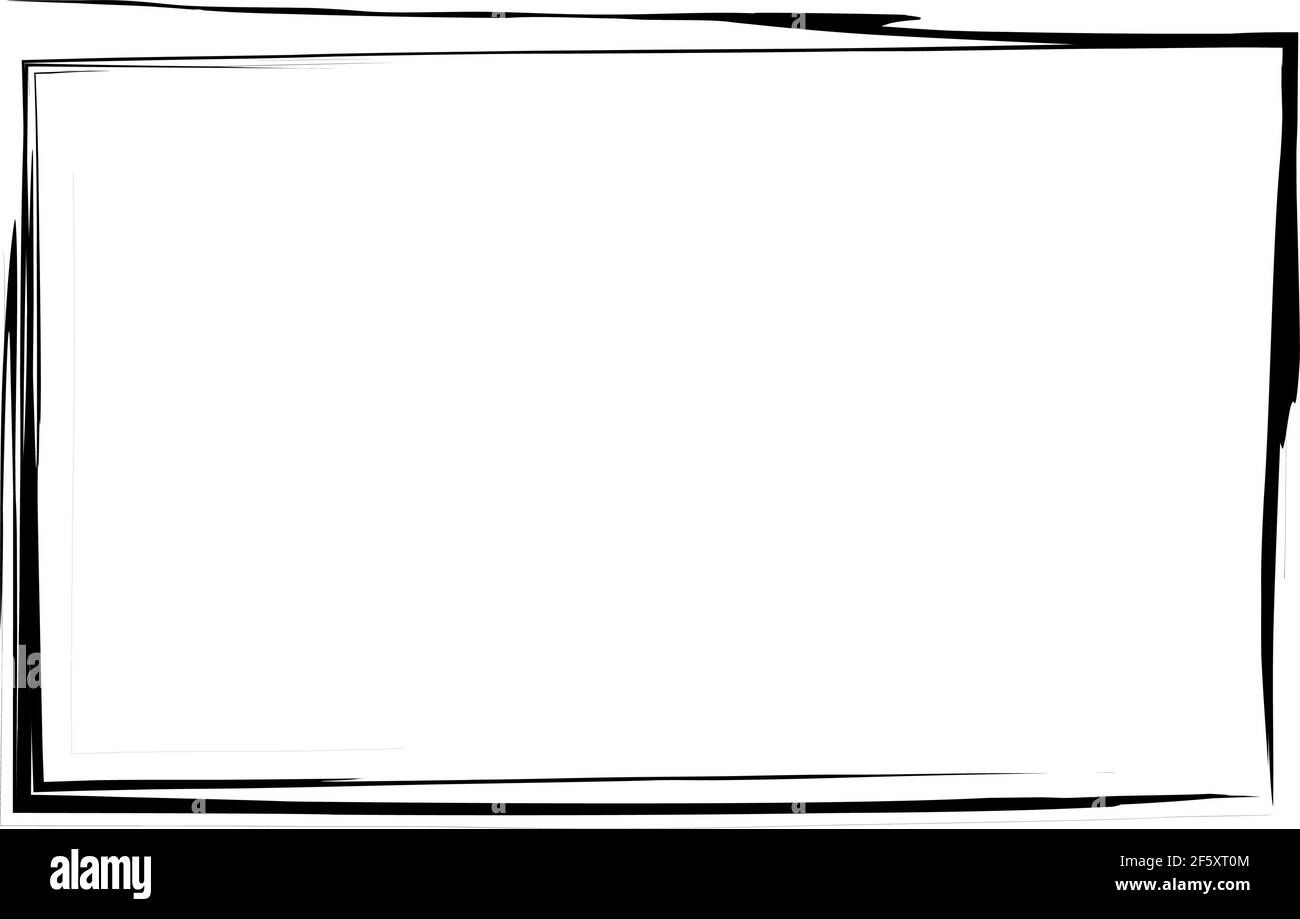 Grungy rectangular frame, border, plaque outline — Stock illustration