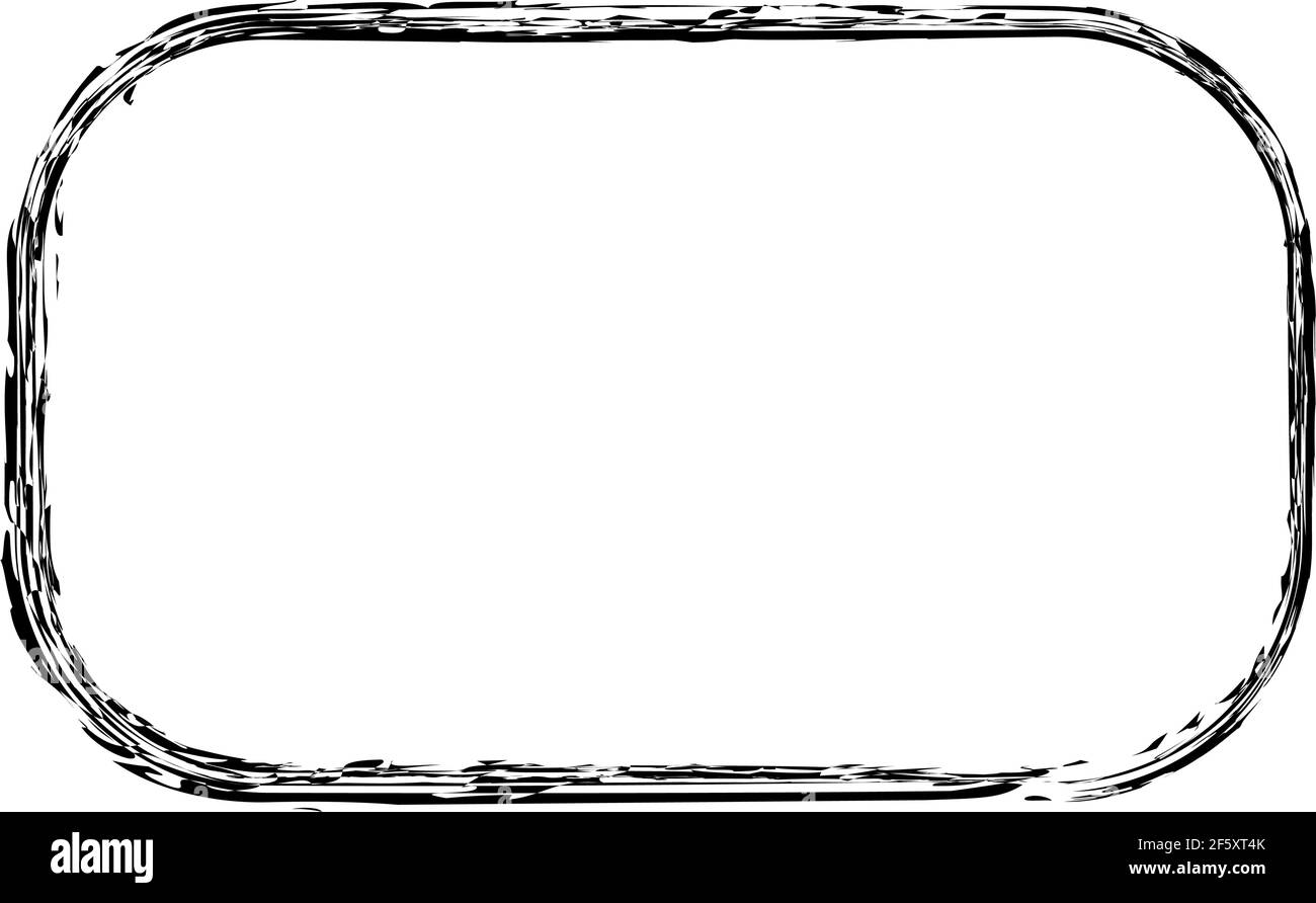 Grungy rectangular frame, border, plaque outline — Stock illustration ...