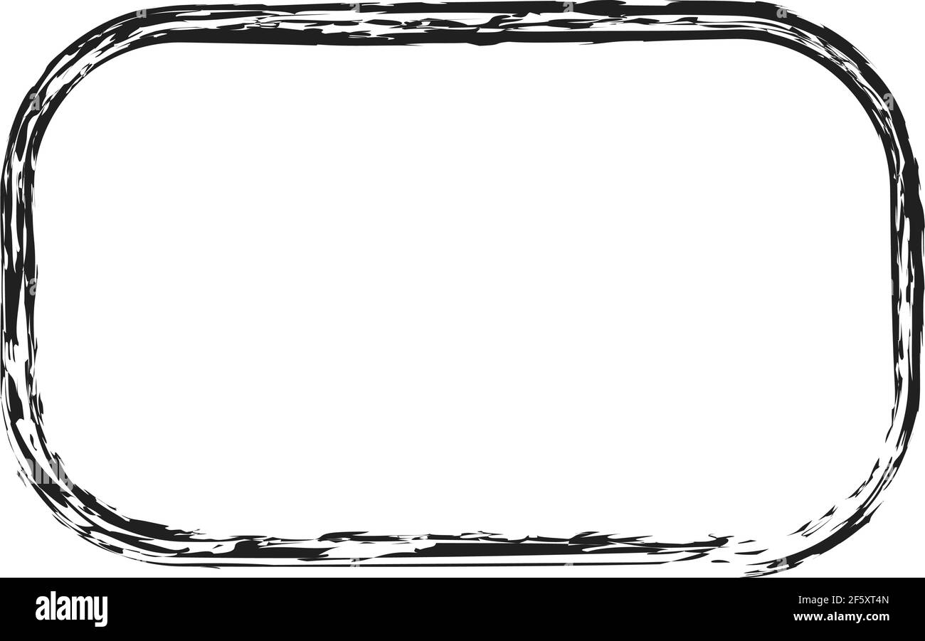 Grungy rectangular frame, border, plaque outline — Stock illustration ...