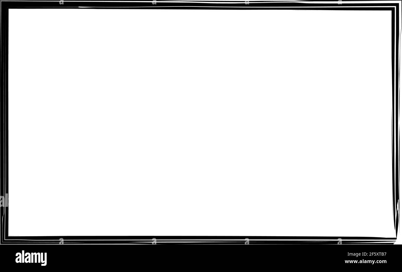 Grungy rectangular frame, border, plaque outline — Stock illustration ...