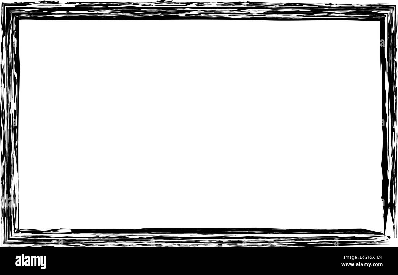 Grungy rectangular frame, border, plaque outline — Stock illustration ...