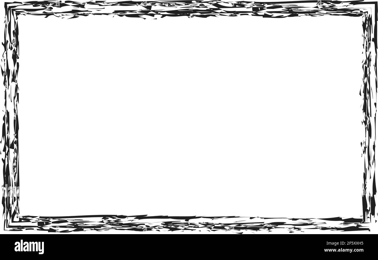 Grungy rectangular frame, border, plaque outline — Stock illustration ...