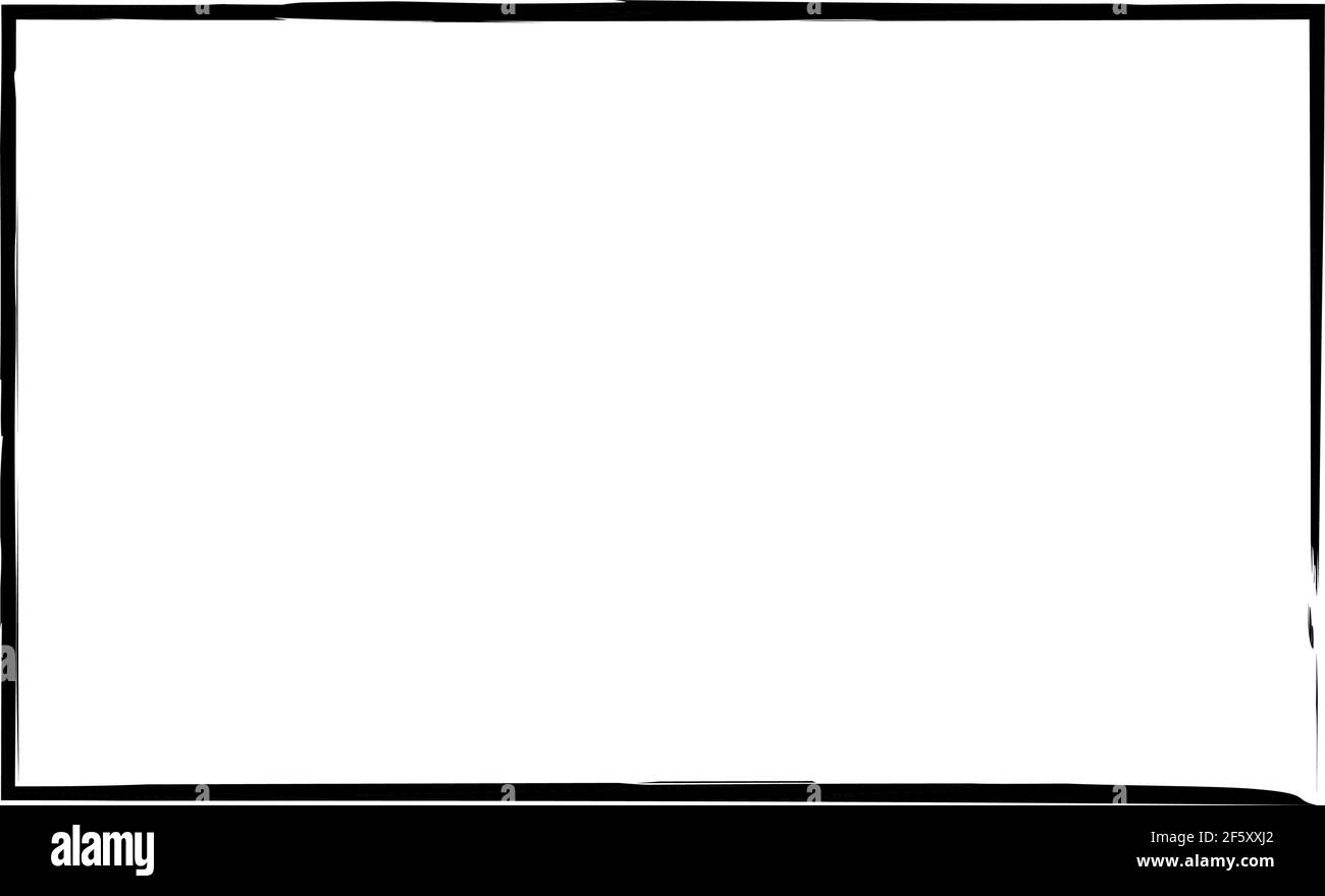 Grungy rectangular frame, border, plaque outline — Stock illustration ...