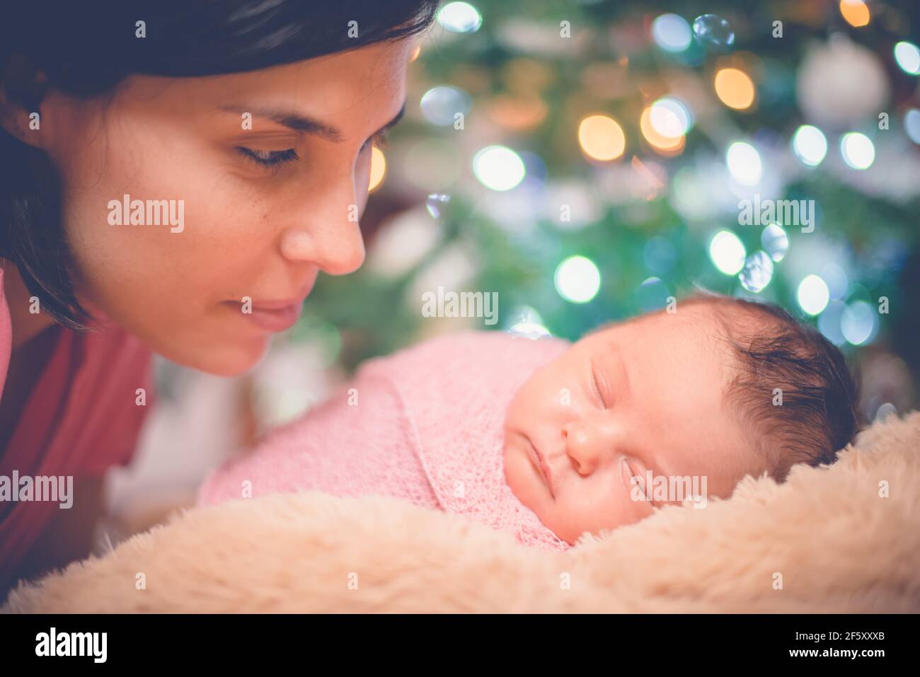 mom-and-daughter-are-lying-on-bed-in-bright-bedroom-stock-photo-alamy