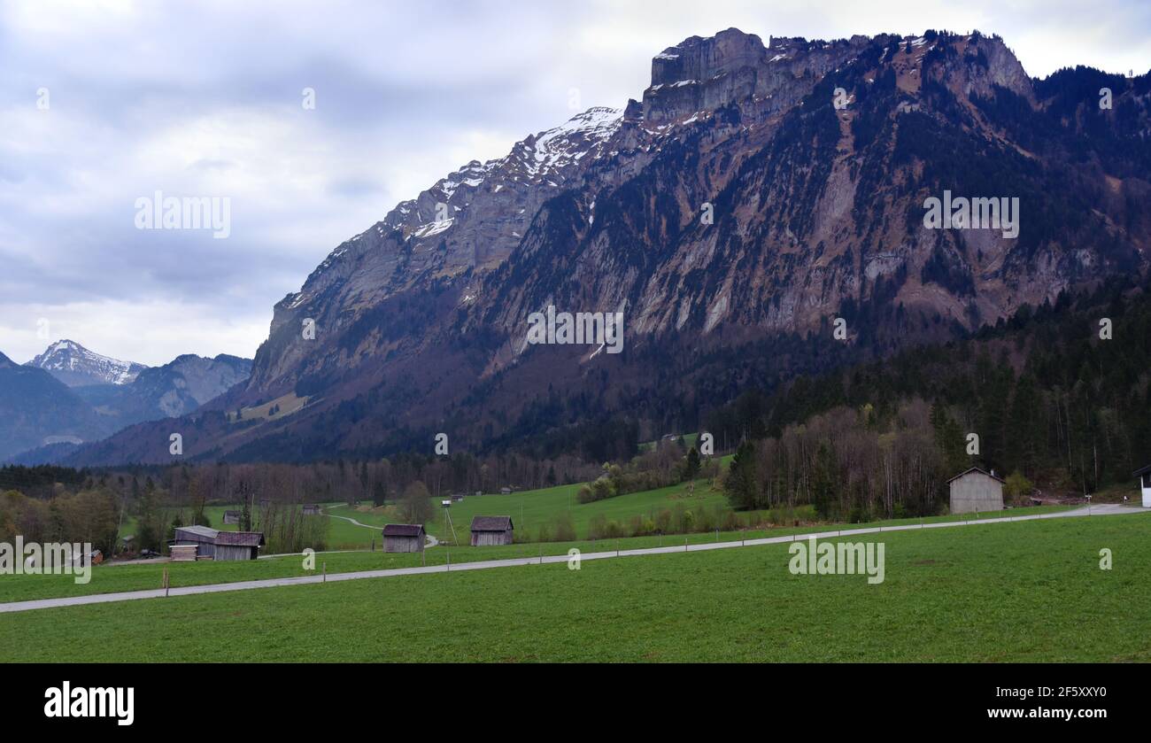 The mountains of Bregenz Forest in Austria Stock Photo