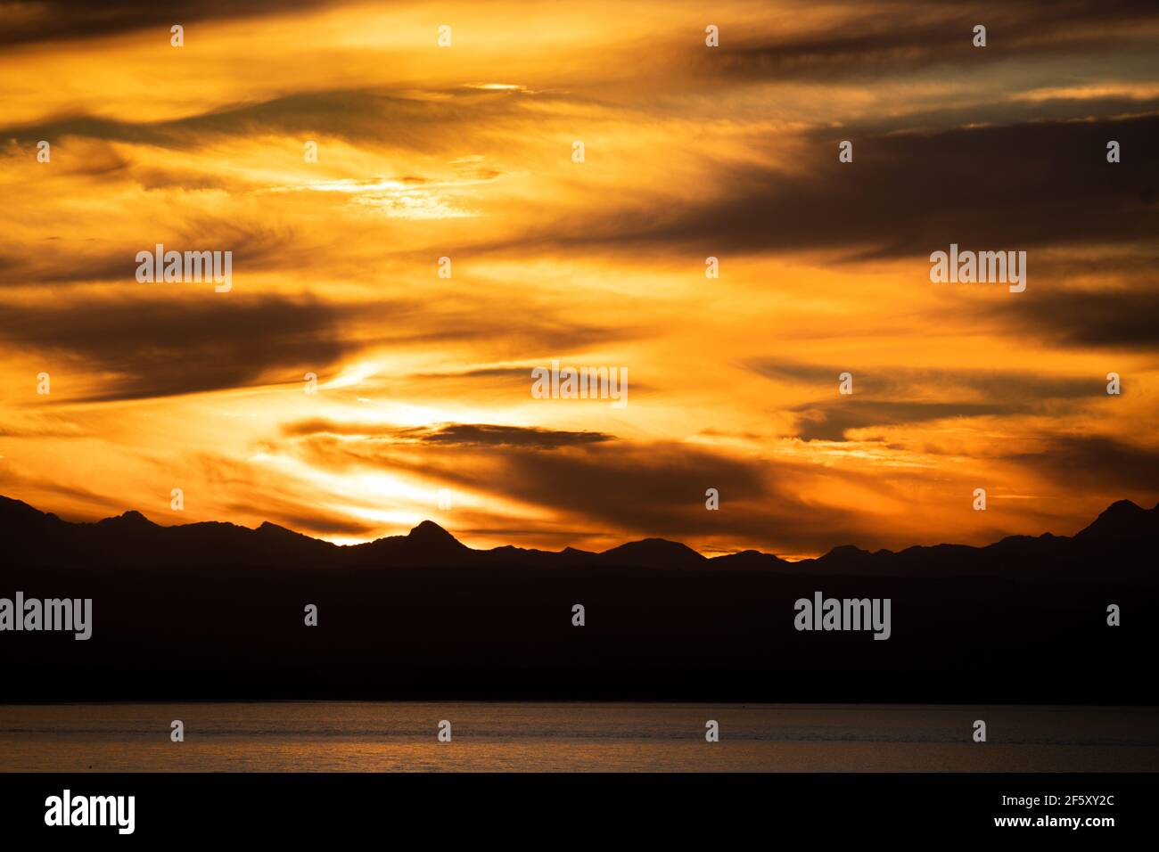 sunset, Nelson, New Zealand Stock Photo