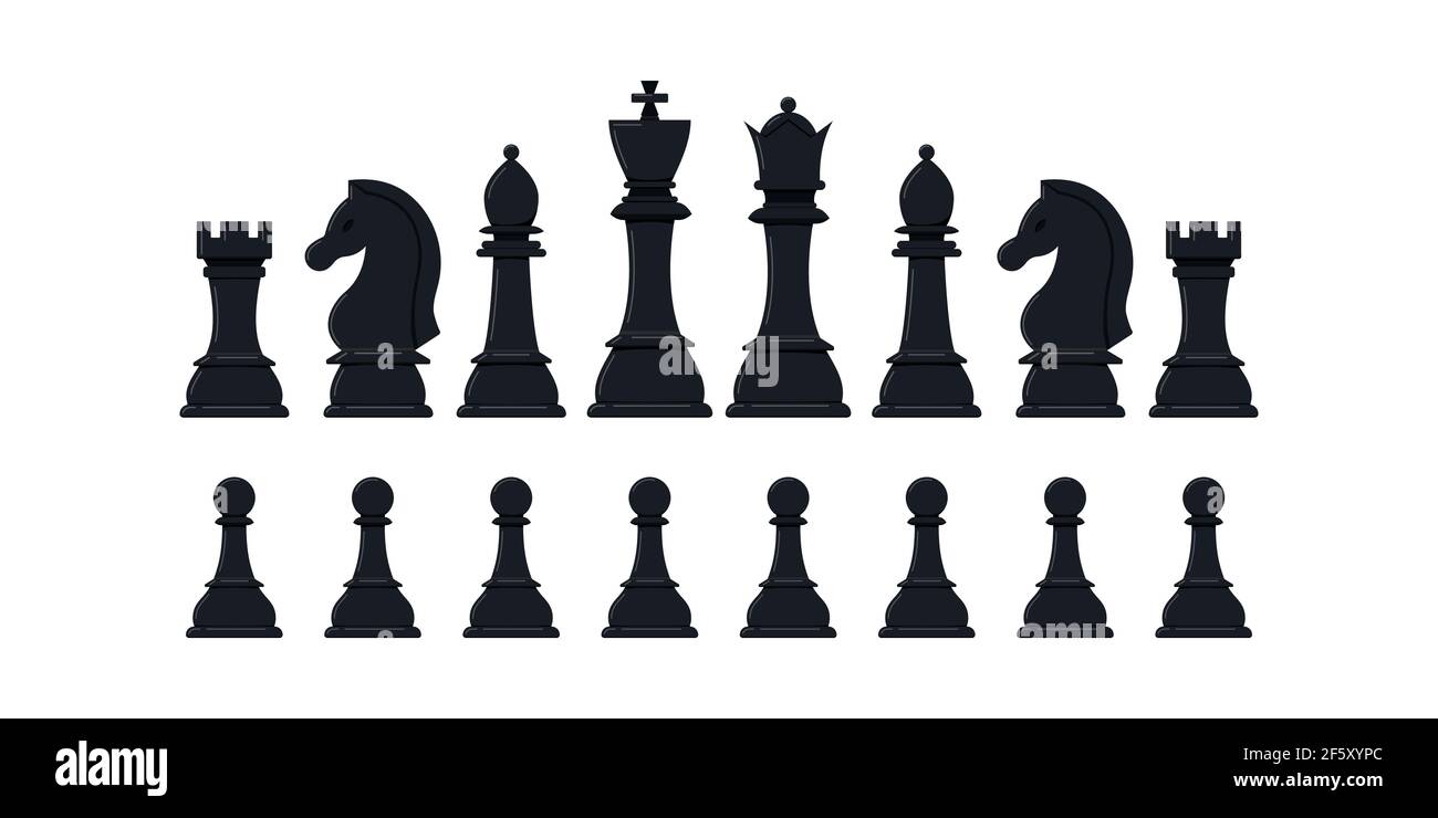 Chess game pieces icons set Royalty Free Vector Image