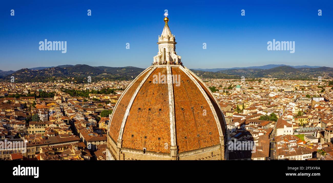 A panorama picture of the Cathedral of Santa Maria del Fiore's dome as ...