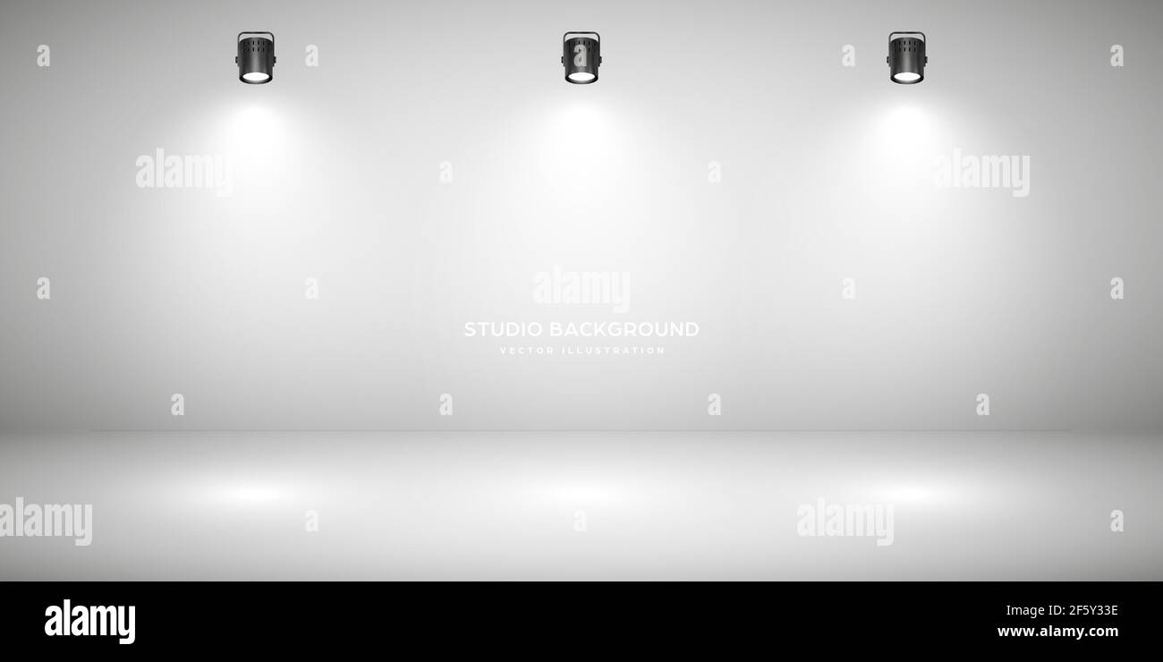 Empty gray studio abstract background with spotlights. Product showcase ...