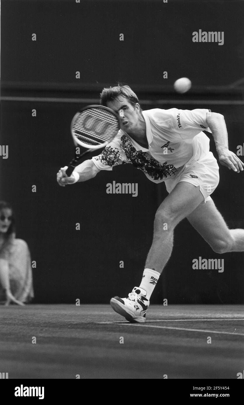 Todd Martin during victory over Andre Agassi at Wimbledon Stock Photo ...