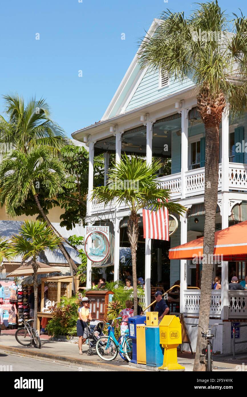 Bagatelle restaurant on Duval St in Key West Florida USA Stock Photo