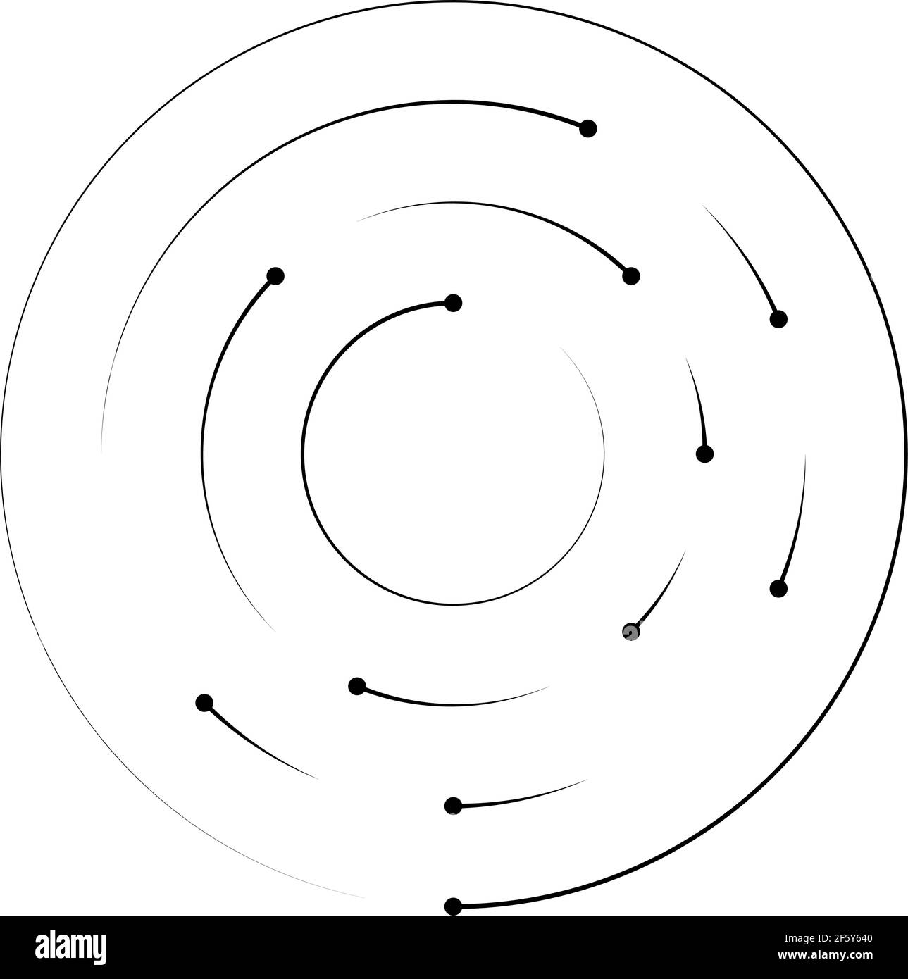 Concentric Nodes Segmented circular, concentric circle element with nodes — Stock vector ...