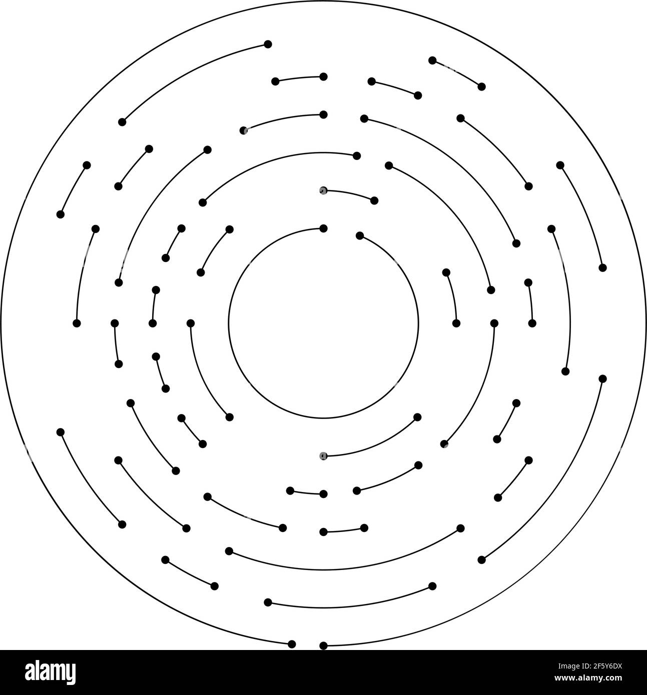 Concentric Nodes Segmented circular, concentric circle element with nodes — Stock vector ...