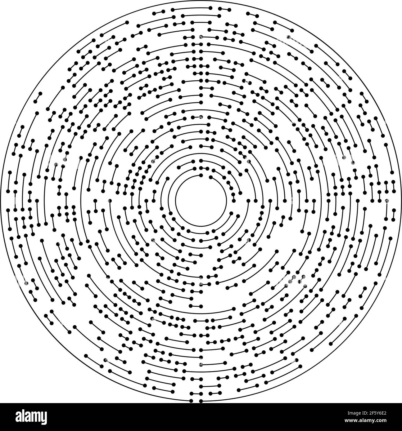 Concentric Nodes Segmented circular, concentric circle element with nodes — Stock vector ...