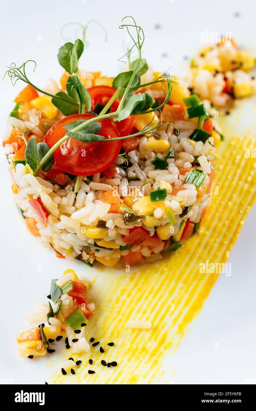 Traditional arabic basmati rice with vegetables arabic cuisine ...