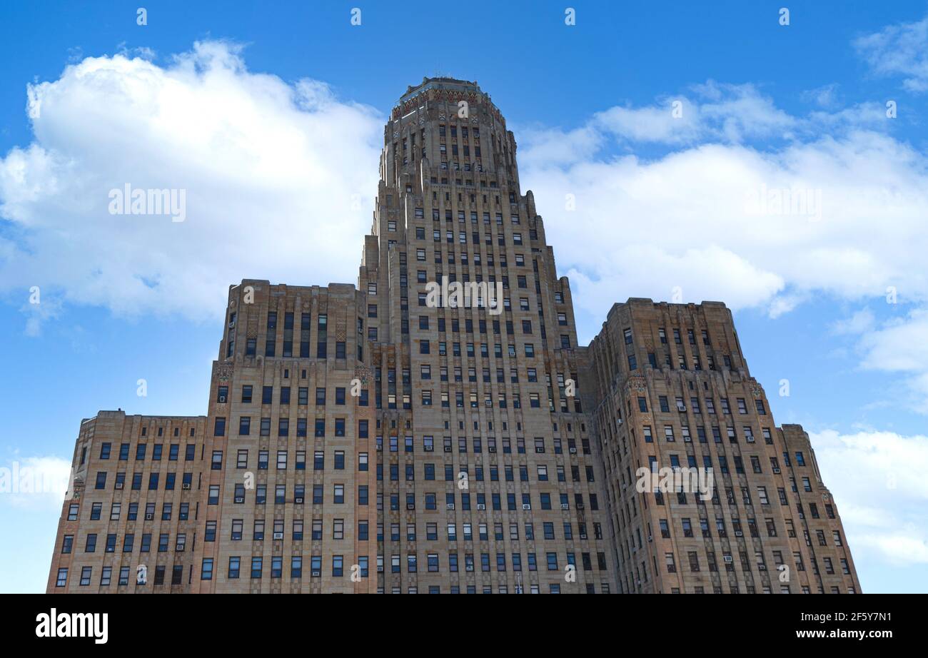 Buffalo City Hall, The 378-foot-tall building is the seat for municipal government, one of the largest and tallest municipal buildings in the United Stock Photo
