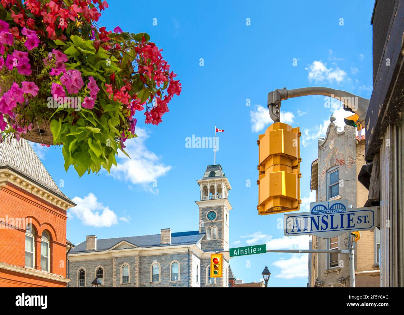 Historic city center of Cambridge, Ontario, Canada Stock Photo