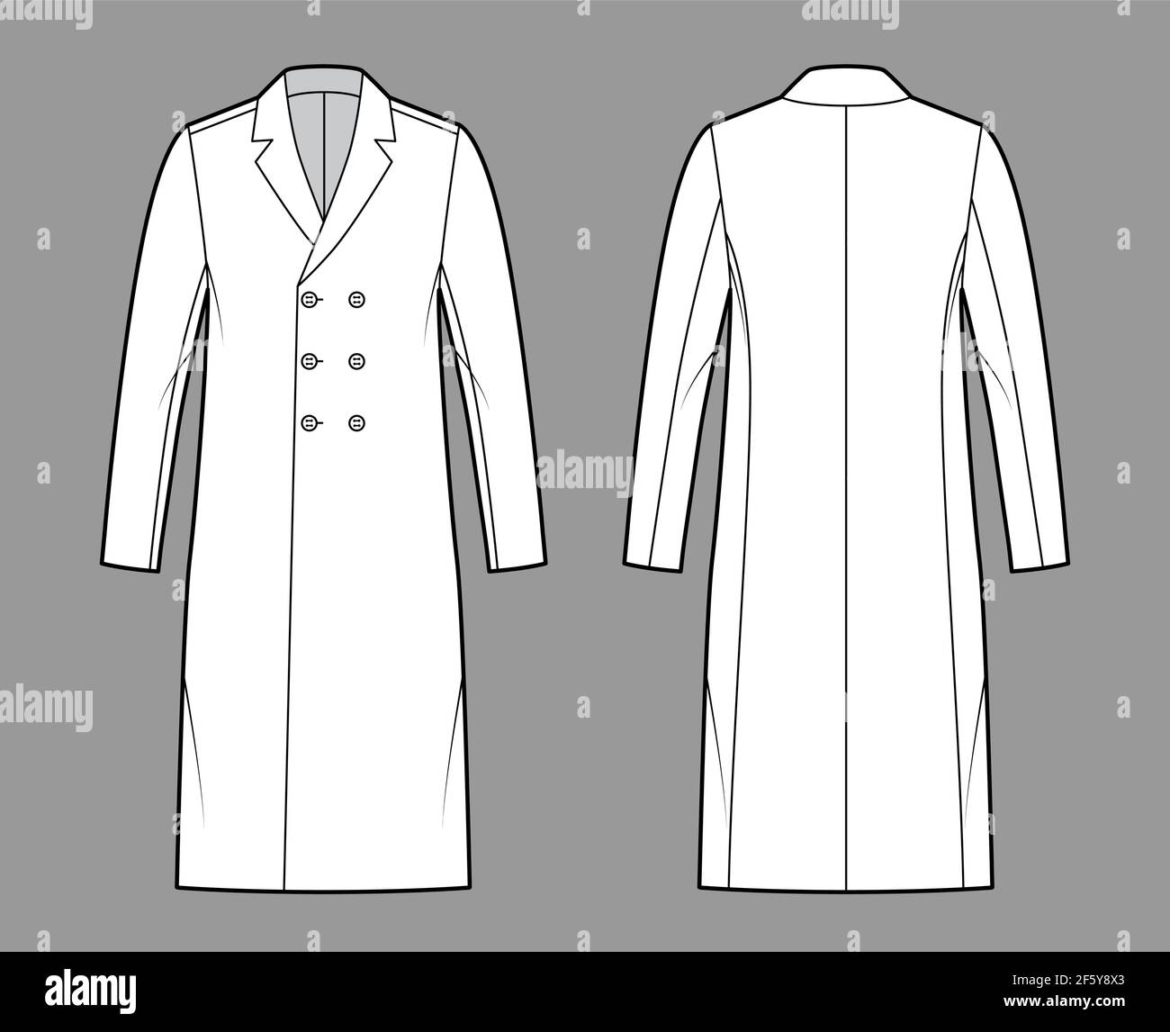 CLANE（クラネ）の「PEAKED LAPEL OVER LONG COAT（チェスター