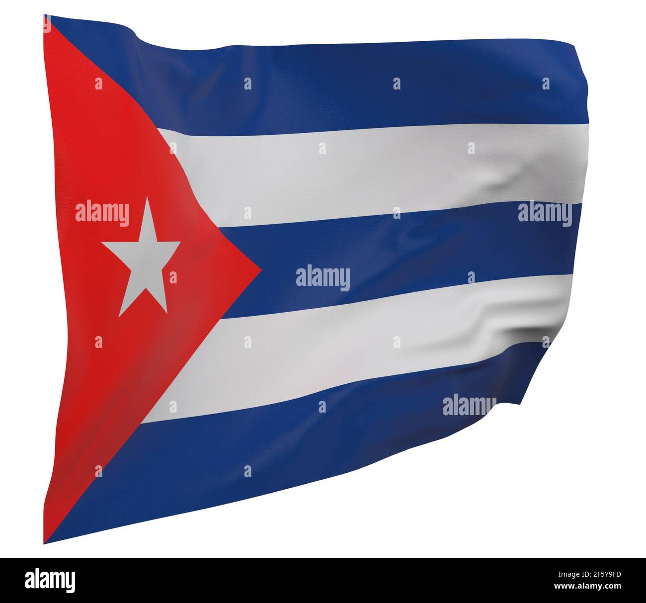 Cuba flag isolated. Waving banner. National flag of Cuba Stock Photo