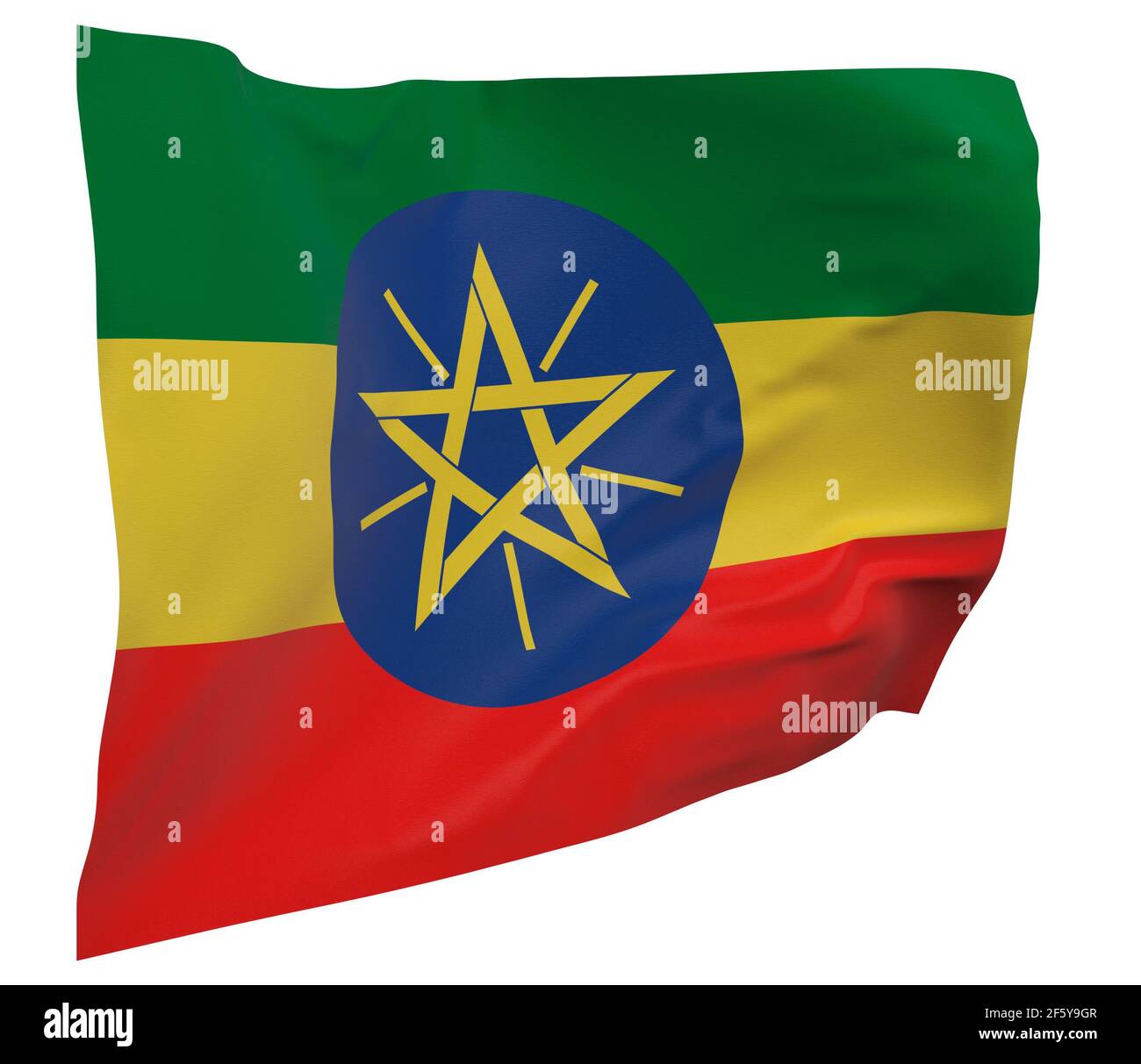 Ethiopia flag isolated. Waving banner. National flag of Ethiopia Stock ...