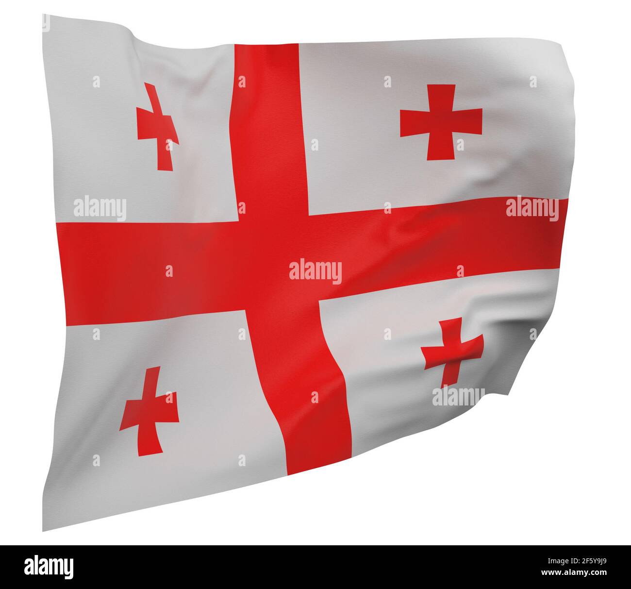 Georgia flag isolated. Waving banner. National flag of Georgia Stock ...