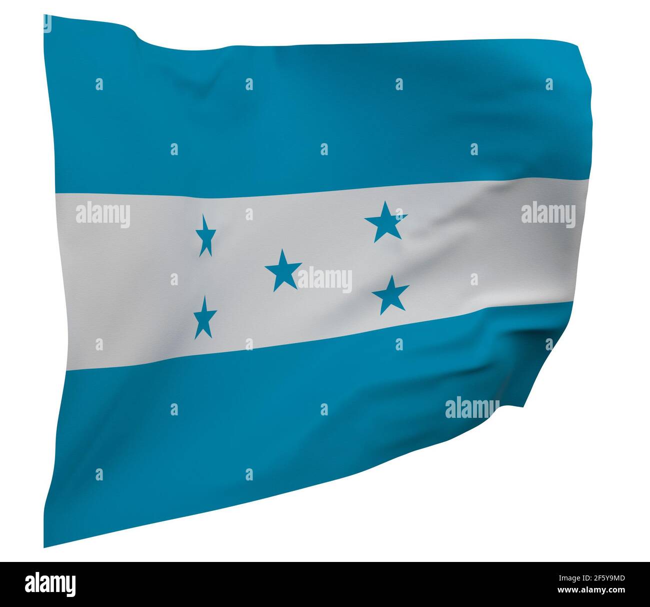 Honduras flag isolated. Waving banner. National flag of Honduras Stock