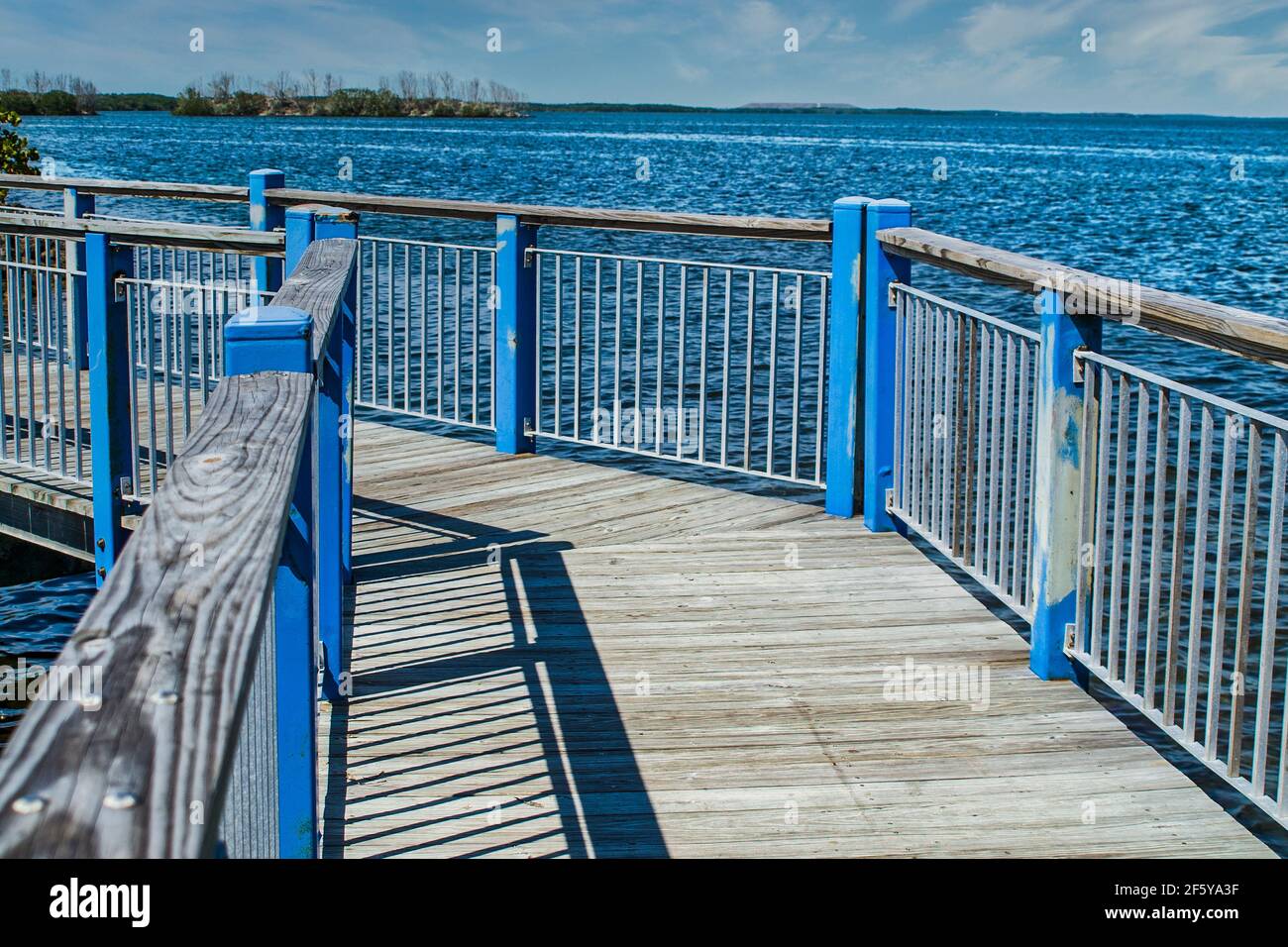 A boardwalk extends through the mangroves into Biscayne Bay at the Dante B.  Fascell Visitor Center of Biscayne National Park in Miami, Florida Stock  Photo - Alamy, image size:1300x956