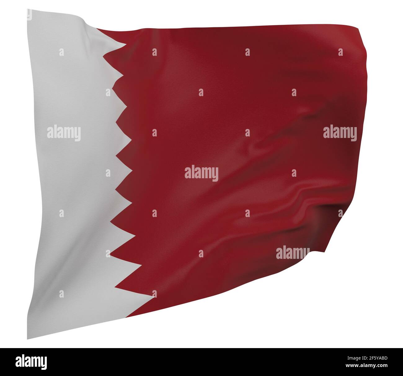 Qatar flag isolated. Waving banner. National flag of Qatar Stock Photo