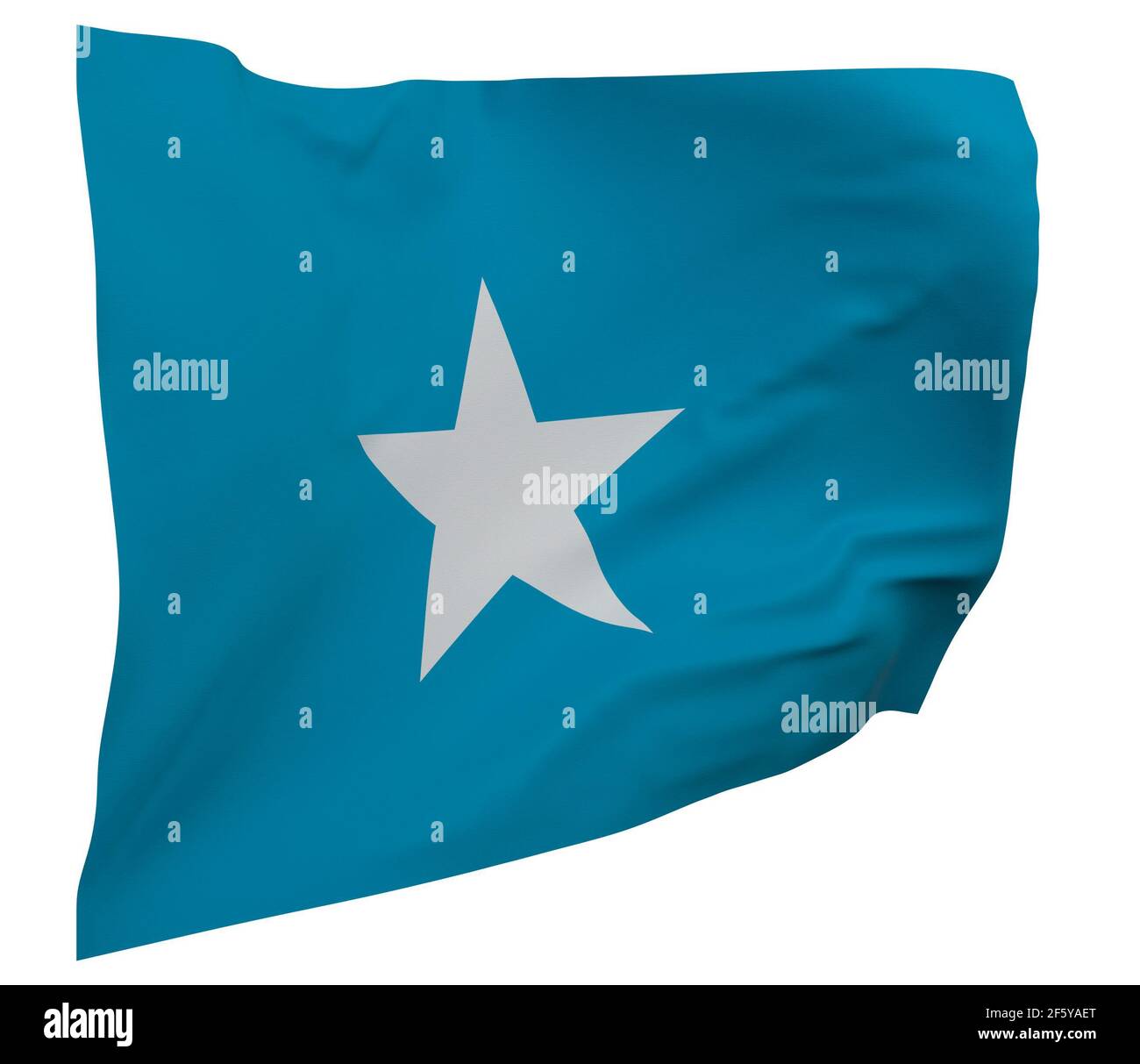 Somalia flag isolated. Waving banner. National flag of Somalia Stock