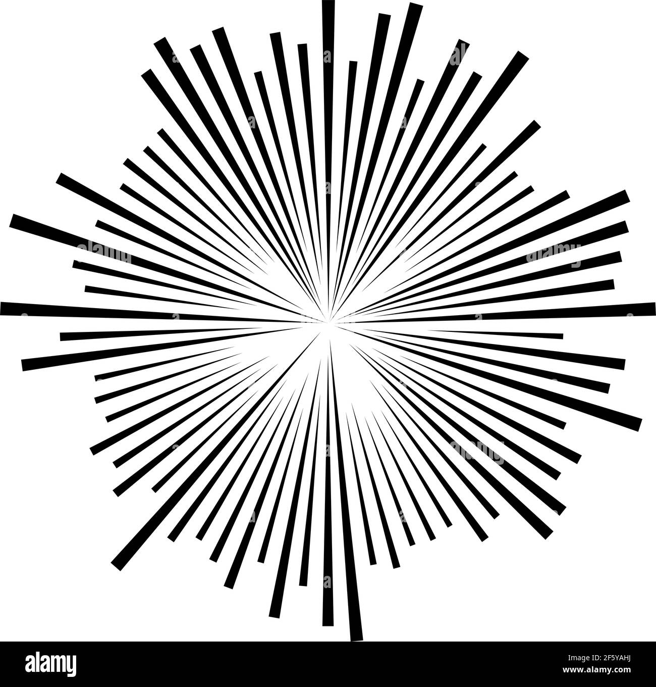 Radial, radiating lines, stripes abstract element for explosion, burst ...